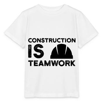 Construction site is teamwork construction worker construction manager construction - Stanley/Stella MINI CREATOR Kids’ T-Shirt - white - Front - Maike (125cm)