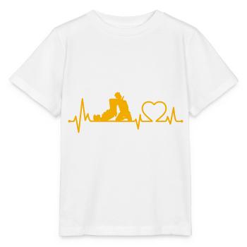 Brazilian Jiu-Jitsu Heartbeat - Stanley/Stella MINI CREATOR Kids’ T-Shirt - white - Front - Maike (125cm)