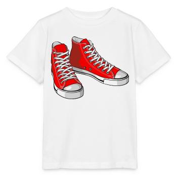 Rote Turnschuhe - Stanley/Stella Kinder T-Shirt MINI CREATOR  - Weiß - Vorne - Maike (125cm)
