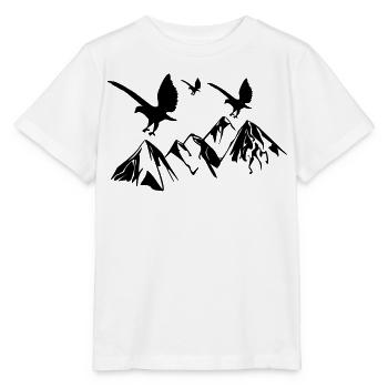 Vögel fliegen über Berge - Stanley/Stella Kinder T-Shirt MINI CREATOR  - Weiß - Vorne - Maike (125cm)