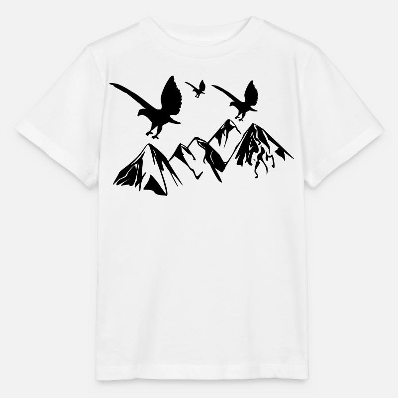 Les oiseaux volent au-dessus des montagnes - T-shirt bio MINI CREATOR Stanley/Stella Enfant - blanc