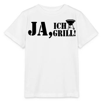 Grillkönig, Grillen, BBQ, Ja ich Grill (25) - Stanley/Stella Kinder T-Shirt MINI CREATOR  - Weiß - Vorne - Maike (125cm)