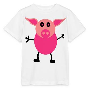 Schweine Männchen - Stanley/Stella Kinder T-Shirt MINI CREATOR  - Weiß - Vorne - Maike (125cm)