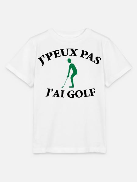 Je ne peux pas, j’ai golf. - T-shirt bio MINI CREATOR Stanley/Stella Enfant - blanc