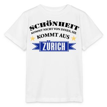 Beauté de Zurich - T-shirt bio MINI CREATOR Stanley/Stella Enfant - blanc - Devant - Maike (125cm)