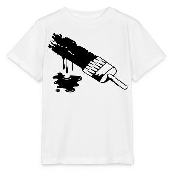 A brush and dripping paint - Stanley/Stella MINI CREATOR Kids’ T-Shirt - white - Front - Maike (125cm)