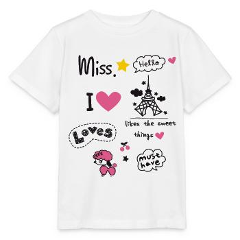 badges paris pink girl love scribble miss cute LOL - Stanley/Stella Kinder T-Shirt MINI CREATOR  - Weiß - Vorne - Maike (125cm)