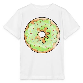 Leckerer Donut mit grünem Zuckerguß Comic Geschenk - Stanley/Stella Kinder T-Shirt MINI CREATOR  - Weiß - Vorne - Maike (125cm)