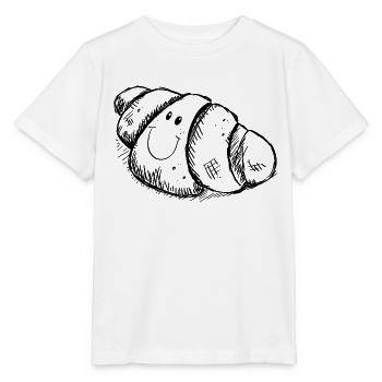 Drôle Croissant - Petit déjeuner - Matin - T-shirt bio MINI CREATOR Stanley/Stella Enfant - blanc - Devant - Maike (125cm)