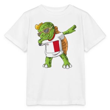 Malta Dabbing turtle - Stanley/Stella MINI CREATOR Kids’ T-Shirt - white - Front - Maike (125cm)