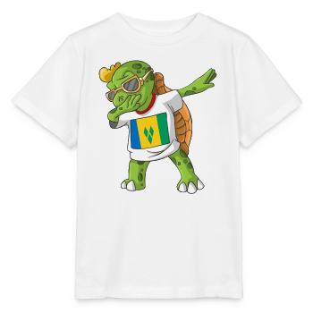 Saint-Vincent-et-les-Grenadines tortue tamponnant - T-shirt bio MINI CREATOR Stanley/Stella Enfant - blanc - Devant - Maike (125cm)