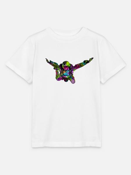 Bunter Fallschirmspringer - Stanley/Stella Kinder T-Shirt MINI CREATOR  - Weiß