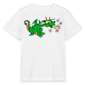 Grüner Drache - Stanley/Stella Kinder T-Shirt MINI CREATOR  - Weiß - Vorne - Maike (125cm)