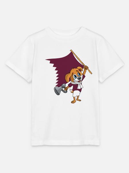 Katar Fan Hund - Stanley/Stella Kinder T-Shirt MINI CREATOR  - Weiß
