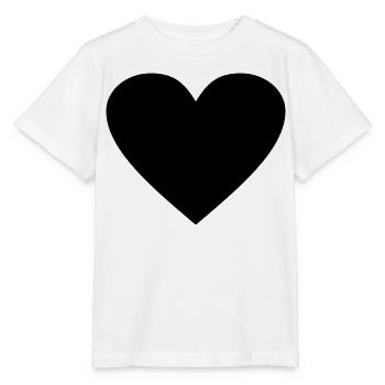 Cœur noir Awesomeelement - T-shirt bio MINI CREATOR Stanley/Stella Enfant - blanc - Devant - Maike (125cm)