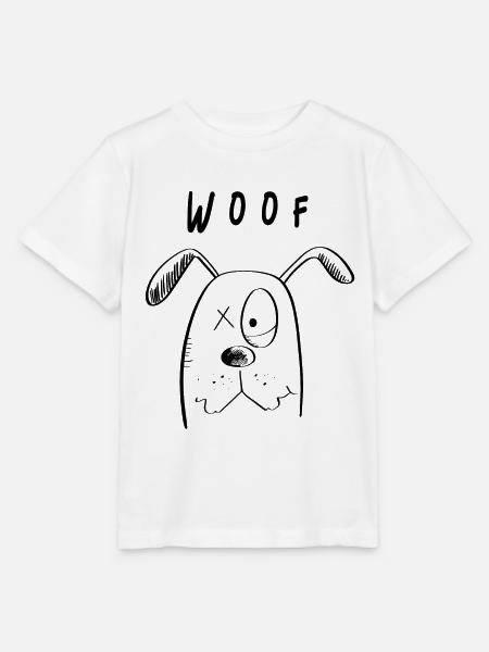 Woof Dogs - Dog Comic - Stanley/Stella MINI CREATOR Kids’ T-Shirt - white