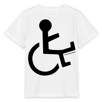 Utilisateur d’un fauteuil roulant avec une jambe cassée # - T-shirt bio MINI CREATOR Stanley/Stella Enfant - blanc - Devant - Maike (125cm)