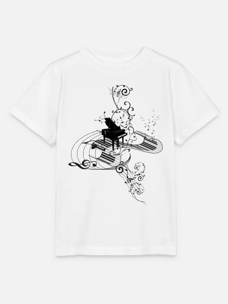 Musik, Klavier mit Schlüssel - Stanley/Stella Kinder T-Shirt MINI CREATOR - Weiß