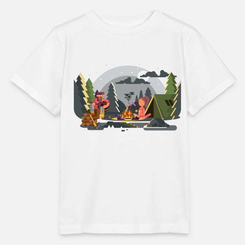Lagerfeuer Waldcamping Duo - Stanley/Stella Kinder T-Shirt MINI CREATOR  - Weiß