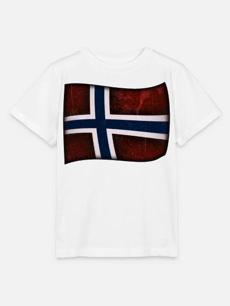 Norwegische Flagge - Stanley/Stella Kinder T-Shirt MINI CREATOR - Weiß