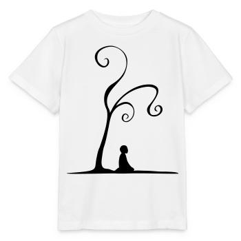 meditation under tree - Stanley/Stella MINI CREATOR Kids’ T-Shirt - white - Front - Maike (125cm)