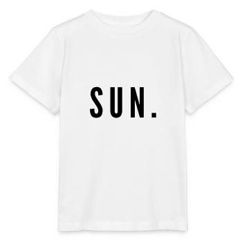 Un SOLEIL minimal. Design – Dimanche du dimanche - T-shirt bio MINI CREATOR Stanley/Stella Enfant - blanc - Devant - Maike (125cm)