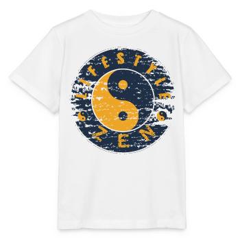 Yin Yang Zen Vintage-Kreis - Stanley/Stella Kinder T-Shirt MINI CREATOR  - Weiß - Vorne - Maike (125cm)