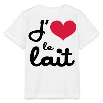 J'aime le lait - Bébé - T-shirt bio MINI CREATOR Stanley/Stella Enfant - blanc - Devant - Maike (125cm)