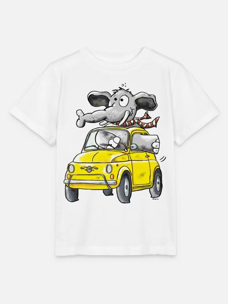 Elefantenrollschuh - Auto - Stanley/Stella Kinder T-Shirt MINI CREATOR  - Weiß