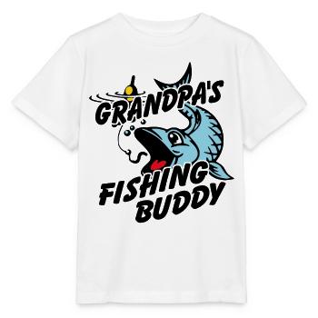 Grandpa's Fishing Buddy | Angeln mit Opa - Stanley/Stella Kinder T-Shirt MINI CREATOR  - Weiß - Vorne - Maike (125cm)