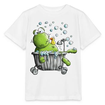 Wellness Frosch - Stanley/Stella Kinder T-Shirt MINI CREATOR  - Weiß - Vorne - Maike (125cm)