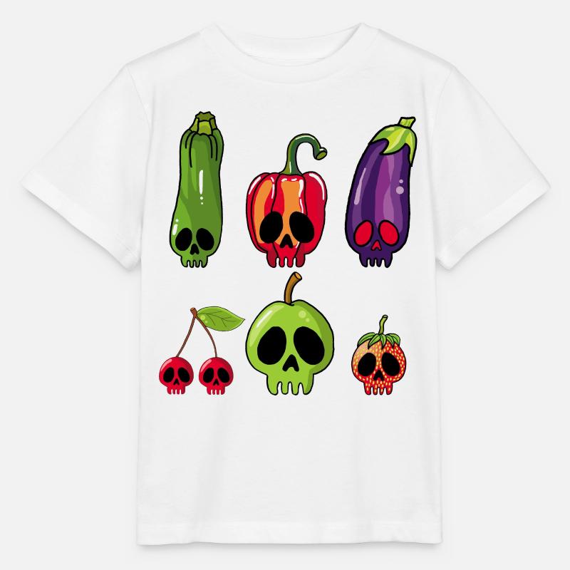 Têtes de mort végétariennes - T-shirt bio MINI CREATOR Stanley/Stella Enfant - blanc