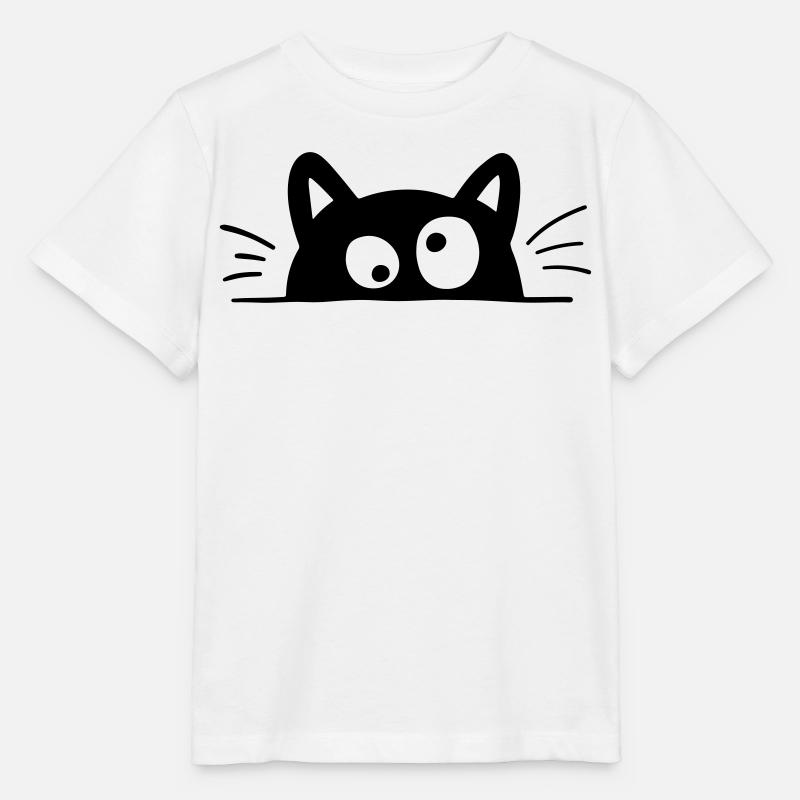 Neugierige Katze - Stanley/Stella Kinder T-Shirt MINI CREATOR  - Weiß