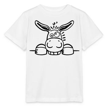 Curieux âne - T-shirt bio MINI CREATOR Stanley/Stella Enfant - blanc - Devant - Maike (125cm)