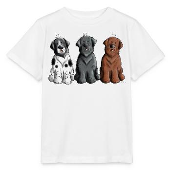 Neufundländer Trio - Stanley/Stella Kinder T-Shirt MINI CREATOR  - Weiß - Vorne - Maike (125cm)