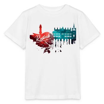 Rostock Skyline - Stanley/Stella MINI CREATOR Kids’ T-Shirt - white - Front - Maike (125cm)
