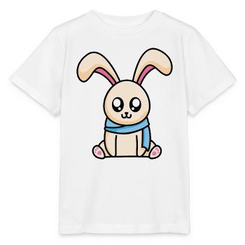 Hase mit Schal - Stanley/Stella Kinder T-Shirt MINI CREATOR  - Weiß - Vorne - Maike (125cm)