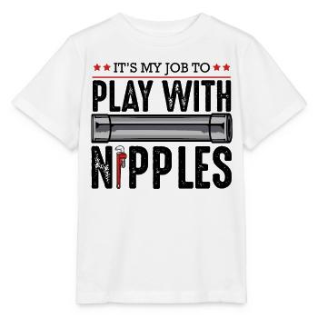 Red Valve In Pipe Illustration - Stanley/Stella MINI CREATOR Kids’ T-Shirt - white - Front - Maike (125cm)
