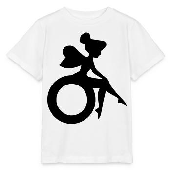 Image of fairy in a wheelchair # - Stanley/Stella MINI CREATOR Kids’ T-Shirt - white - Front - Maike (125cm)