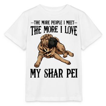 Lässiger Bulldoggen-Lounge-Print Shar Pei - Stanley/Stella Kinder T-Shirt MINI CREATOR  - Weiß - Vorne - Maike (125cm)