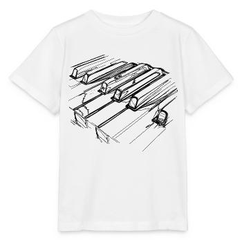 Piano Tasten - Stanley/Stella Kinder T-Shirt MINI CREATOR  - Weiß - Vorne - Maike (125cm)