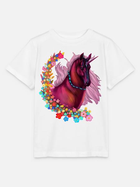 Rosa Einhorn - Stanley/Stella Kinder T-Shirt MINI CREATOR - Weiß