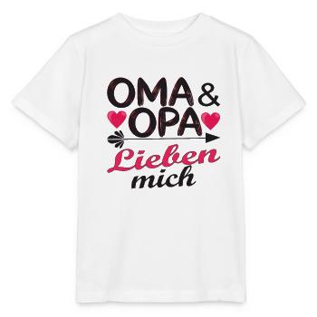 Oma & Opa lieben mich. - Stanley/Stella Kinder T-Shirt MINI CREATOR  - Weiß - Vorne - Maike (125cm)