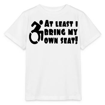 Au moins, j’apporte mon propre fauteuil roulant # - T-shirt bio MINI CREATOR Stanley/Stella Enfant - blanc - Devant - Maike (125cm)