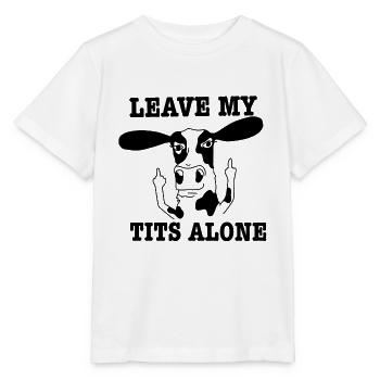 Vegan bien-être animal vache drôle doigt du milieu - T-shirt bio MINI CREATOR Stanley/Stella Enfant - blanc - Devant - Maike (125cm)