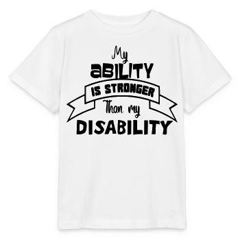 A disabled person is stronger than his disability # - Stanley/Stella MINI CREATOR Kids’ T-Shirt - white - Front - Maike (125cm)