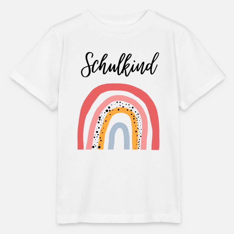 Schulkind Regenbogen Geschenkidee zur Einschulung - Stanley/Stella Kinder T-Shirt MINI CREATOR - Weiß