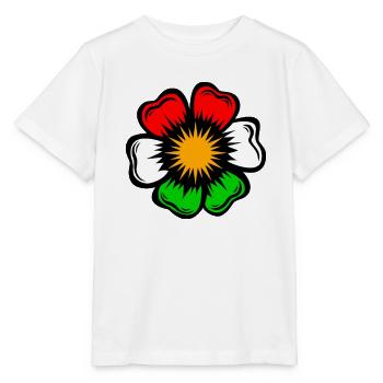 Pop Art Flower Star in Fluorescent Colors - Stanley/Stella MINI CREATOR Kids’ T-Shirt - white - Front - Maike (125cm)