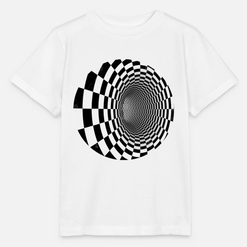 Tunnel Noir et Blanc Illusion - T-shirt bio MINI CREATOR Stanley/Stella Enfant - blanc