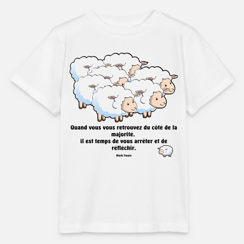 Les moutons de la majorité... - T-shirt bio MINI CREATOR Stanley/Stella Enfant - blanc